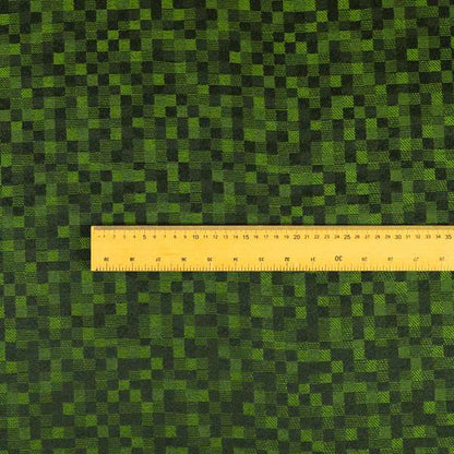 Fabriano Squared Pattern Chenille Type Green Upholstery Fabric CTR-932 - Roman Blinds