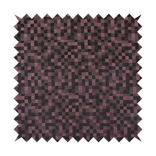 Fabriano Squared Pattern Chenille Type Purple Upholstery Fabric CTR-933 - Roman Blinds