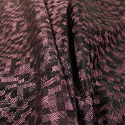 Fabriano Squared Pattern Chenille Type Purple Upholstery Fabric CTR-933 - Roman Blinds