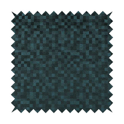 Fabriano Squared Pattern Chenille Type Navy Blue Upholstery Fabric CTR-934 - Handmade Cushions