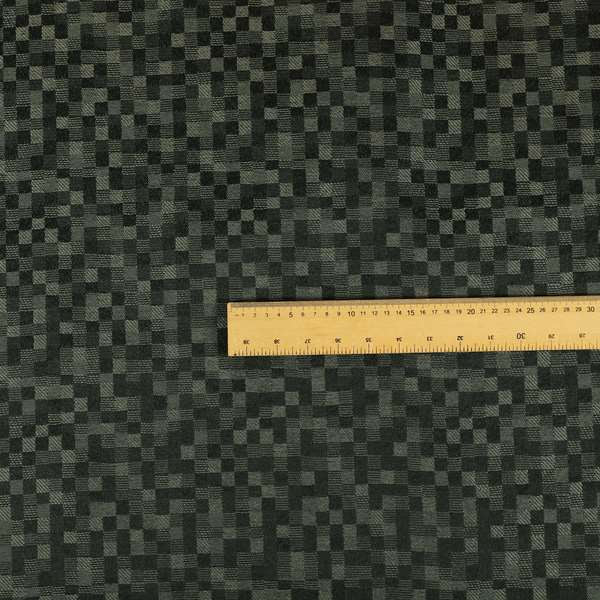 Fabriano Squared Pattern Chenille Type Grey Upholstery Fabric CTR-935 - Roman Blinds