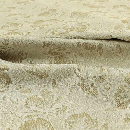 Fabriano Floral Pattern Chenille Type Cream Beige Upholstery Fabric CTR-937 - Roman Blinds