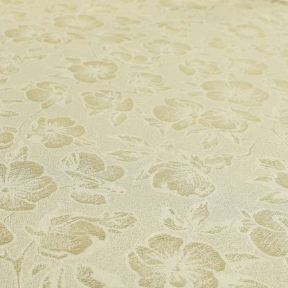 Fabriano Floral Pattern Chenille Type Cream Beige Upholstery Fabric CTR-937 - Made To Measure Curtains