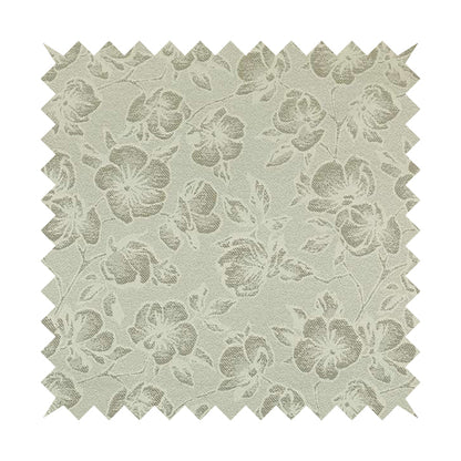 Fabriano Floral Pattern Chenille Type Silver Upholstery Fabric CTR-938 - Handmade Cushions