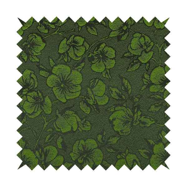 Fabriano Floral Pattern Chenille Type Green Upholstery Fabric CTR-941 - Roman Blinds