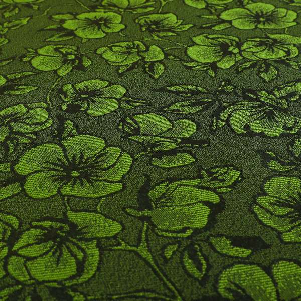 Fabriano Floral Pattern Chenille Type Green Upholstery Fabric CTR-941 - Roman Blinds