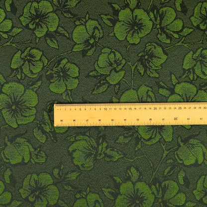 Fabriano Floral Pattern Chenille Type Green Upholstery Fabric CTR-941 - Roman Blinds