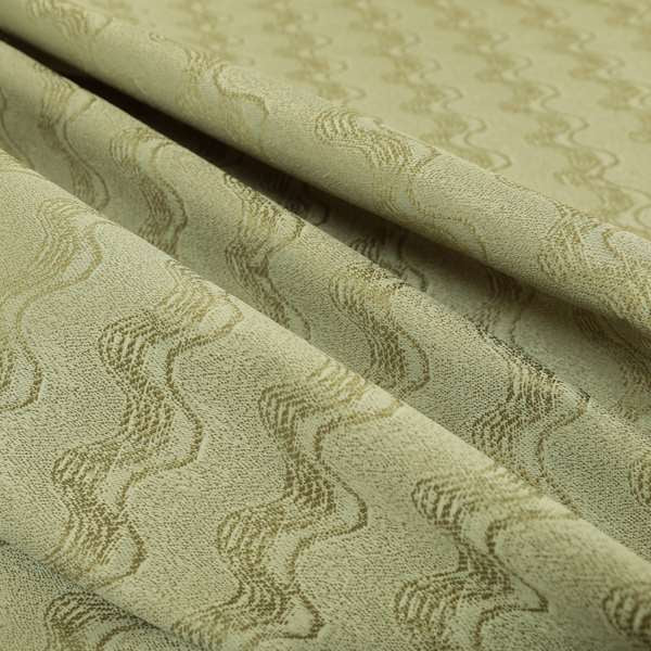 Fabriano Wave Pattern Chenille Type Cream Beige Upholstery Fabric CTR-946 - Made To Measure Curtains