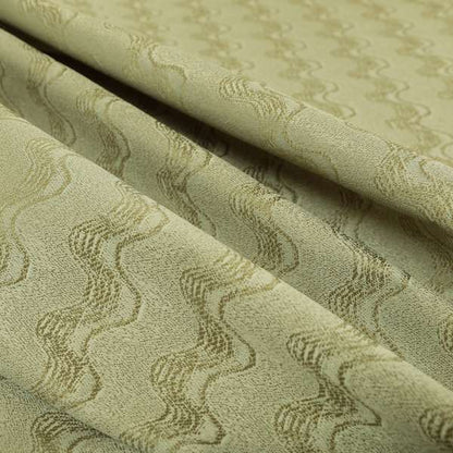 Fabriano Wave Pattern Chenille Type Cream Beige Upholstery Fabric CTR-946 - Made To Measure Curtains