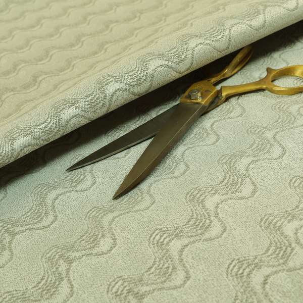 Fabriano Wave Pattern Chenille Type Silver Upholstery Fabric CTR-947 - Roman Blinds