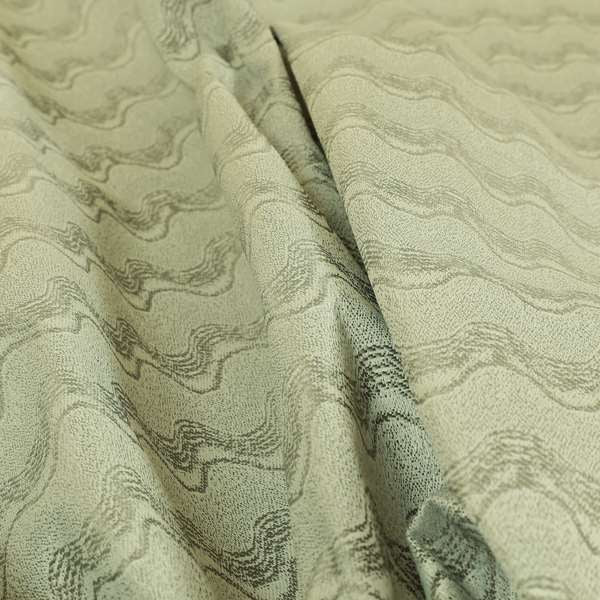 Fabriano Wave Pattern Chenille Type Silver Upholstery Fabric CTR-947 - Made To Measure Curtains