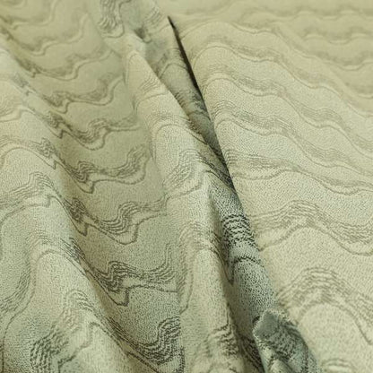 Fabriano Wave Pattern Chenille Type Silver Upholstery Fabric CTR-947 - Made To Measure Curtains