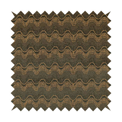 Fabriano Wave Pattern Chenille Type Brown Upholstery Fabric CTR-948