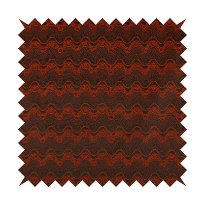 Fabriano Wave Pattern Chenille Type Red Upholstery Fabric CTR-949 - Made To Measure Curtains