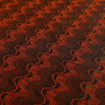 Fabriano Wave Pattern Chenille Type Red Upholstery Fabric CTR-949 - Handmade Cushions