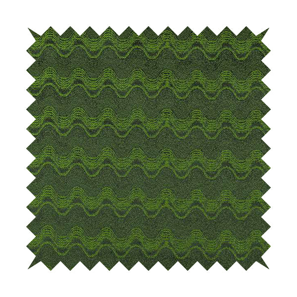 Fabriano Wave Pattern Chenille Type Green Upholstery Fabric CTR-950 - Roman Blinds