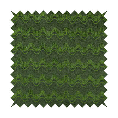 Fabriano Wave Pattern Chenille Type Green Upholstery Fabric CTR-950 - Roman Blinds