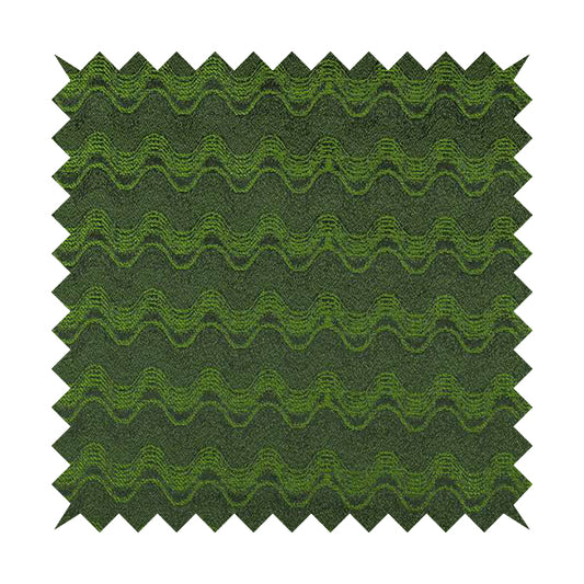 Fabriano Wave Pattern Chenille Type Green Upholstery Fabric CTR-950