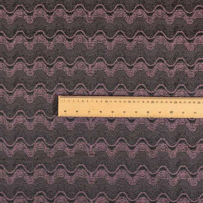 Fabriano Wave Pattern Chenille Type Purple Upholstery Fabric CTR-951 - Roman Blinds