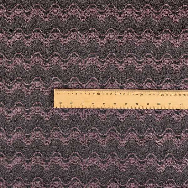 Fabriano Wave Pattern Chenille Type Purple Upholstery Fabric CTR-951 - Handmade Cushions