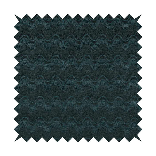 Fabriano Wave Pattern Chenille Type Navy Blue Upholstery Fabric CTR-952