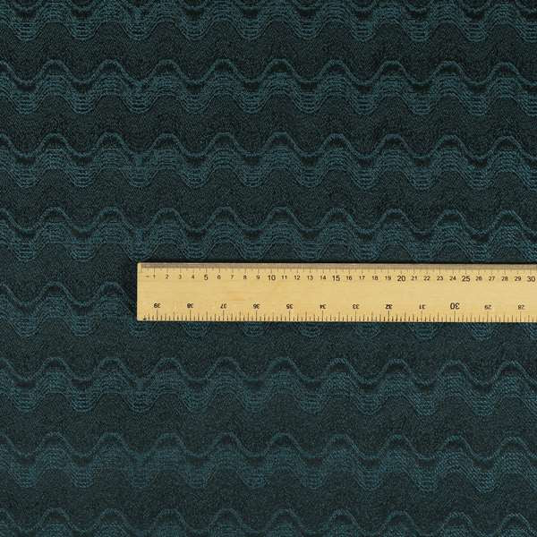 Fabriano Wave Pattern Chenille Type Navy Blue Upholstery Fabric CTR-952 - Made To Measure Curtains