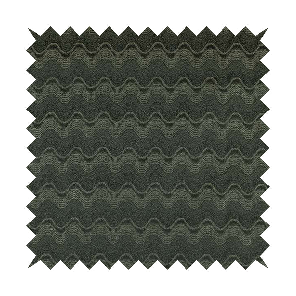 Fabriano Wave Pattern Chenille Type Grey Upholstery Fabric CTR-953 - Roman Blinds