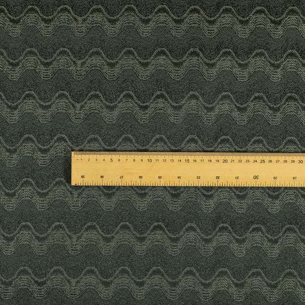 Fabriano Wave Pattern Chenille Type Grey Upholstery Fabric CTR-953 - Roman Blinds