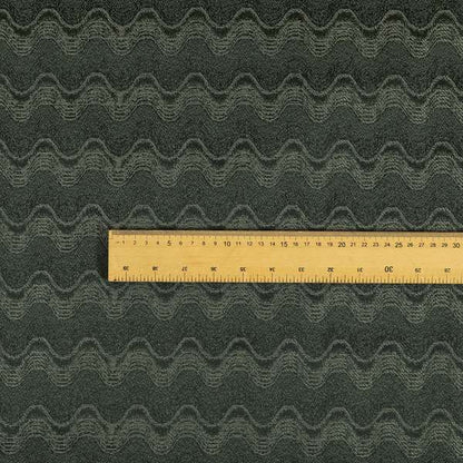 Fabriano Wave Pattern Chenille Type Grey Upholstery Fabric CTR-953 - Made To Measure Curtains