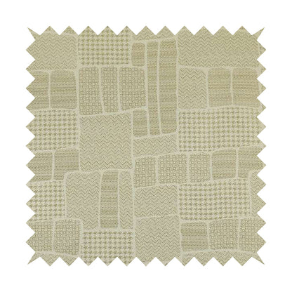Fabriano Patchwork Pattern Chenille Type Cream Beige Upholstery Fabric CTR-955 - Handmade Cushions