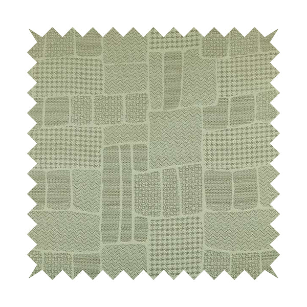 Fabriano Patchwork Pattern Chenille Type Silver Upholstery Fabric CTR-956 - Roman Blinds