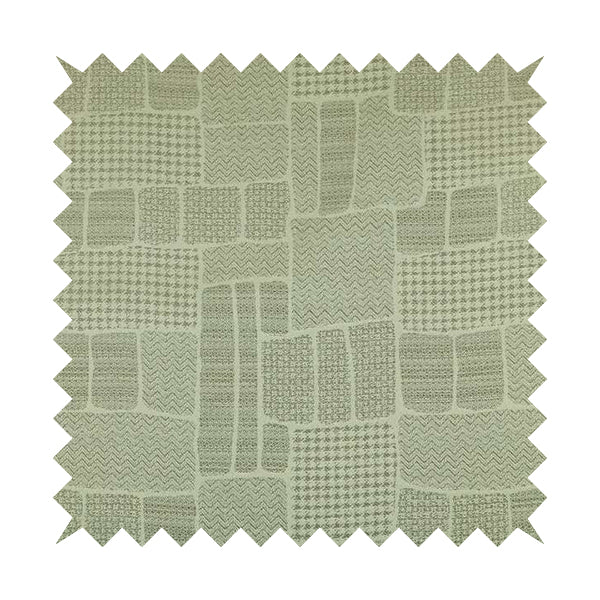 Fabriano Patchwork Pattern Chenille Type Silver Upholstery Fabric CTR-956 - Handmade Cushions