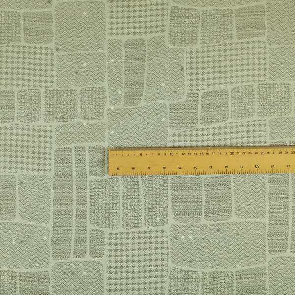 Fabriano Patchwork Pattern Chenille Type Silver Upholstery Fabric CTR-956 - Roman Blinds