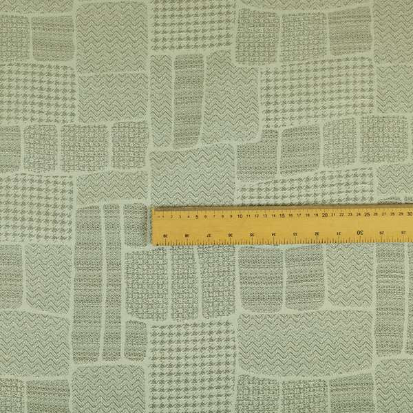 Fabriano Patchwork Pattern Chenille Type Silver Upholstery Fabric CTR-956