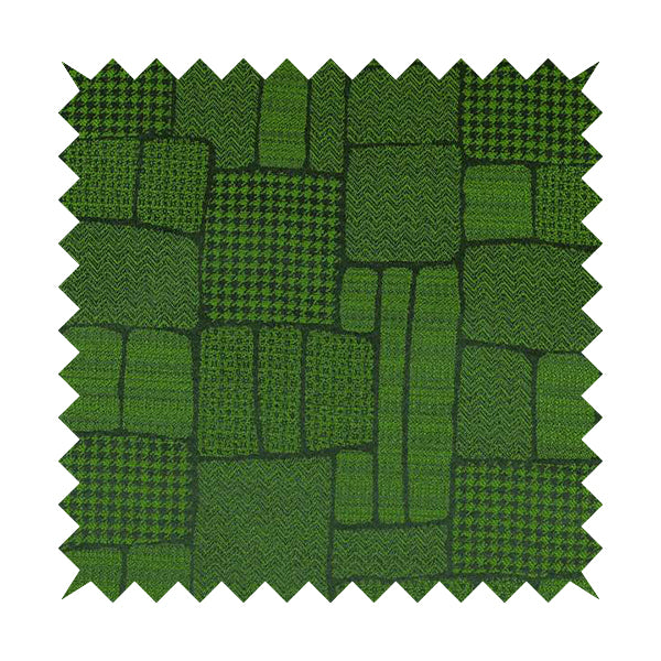 Fabriano Patchwork Pattern Chenille Type Green Upholstery Fabric CTR-959 - Made To Measure Curtains