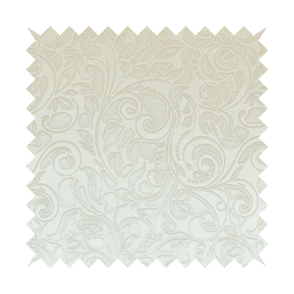 Delight Shiny Floral Embossed Pattern Velvet Fabric In Silver Colour Upholstery Fabric CTR-96 - Made To Measure Curtains