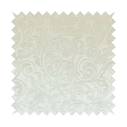 Delight Shiny Floral Embossed Pattern Velvet Fabric In Silver Colour Upholstery Fabric CTR-96 - Made To Measure Curtains