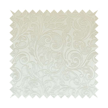 Delight Shiny Floral Embossed Pattern Velvet Fabric In Silver Colour Upholstery Fabric CTR-96 - Handmade Cushions
