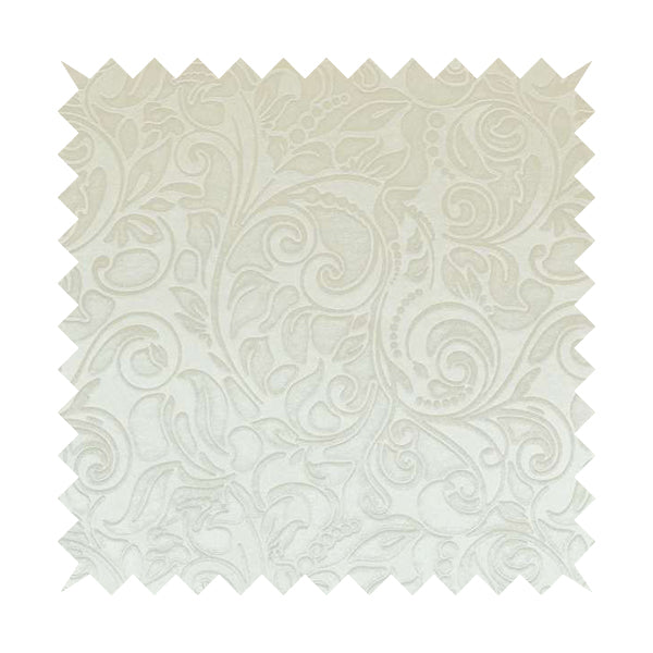 Delight Shiny Floral Embossed Pattern Velvet Fabric In Silver Colour Upholstery Fabric CTR-96