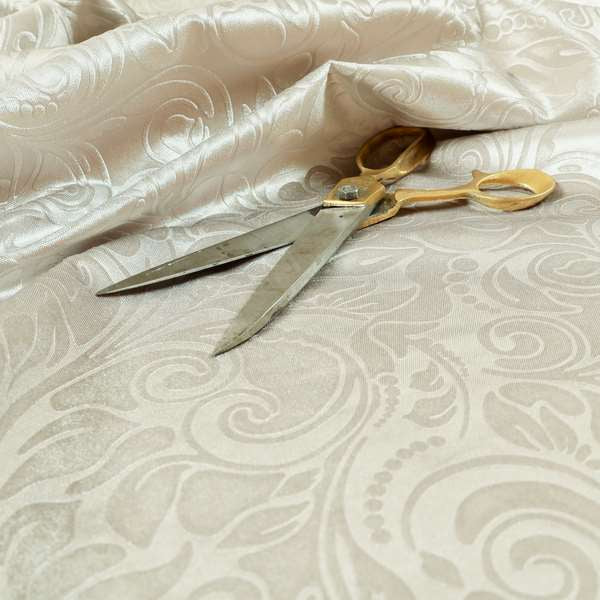 Delight Shiny Floral Embossed Pattern Velvet Fabric In Silver Colour Upholstery Fabric CTR-96