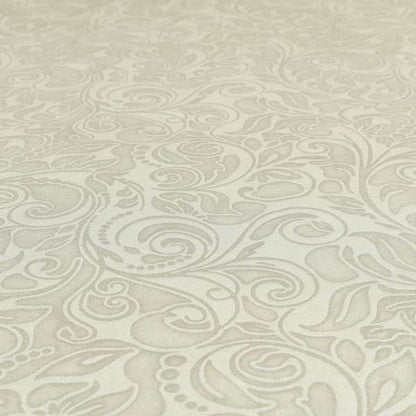 Delight Shiny Floral Embossed Pattern Velvet Fabric In Silver Colour Upholstery Fabric CTR-96 - Roman Blinds