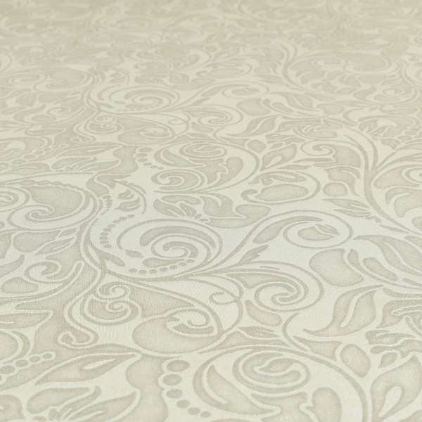 Delight Shiny Floral Embossed Pattern Velvet Fabric In Silver Colour Upholstery Fabric CTR-96 - Made To Measure Curtains