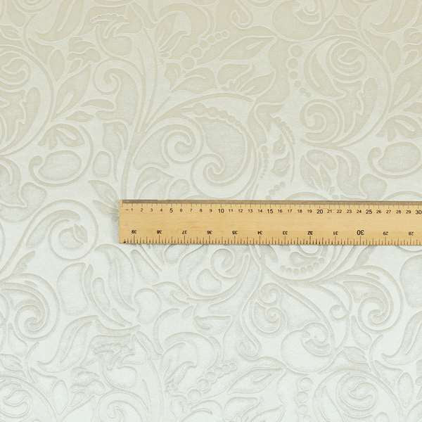 Delight Shiny Floral Embossed Pattern Velvet Fabric In Silver Colour Upholstery Fabric CTR-96 - Roman Blinds