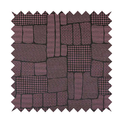 Fabriano Patchwork Pattern Chenille Type Purple Upholstery Fabric CTR-960 - Made To Measure Curtains