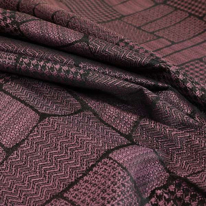 Fabriano Patchwork Pattern Chenille Type Purple Upholstery Fabric CTR-960 - Made To Measure Curtains