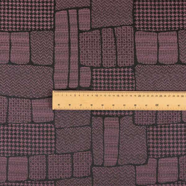 Fabriano Patchwork Pattern Chenille Type Purple Upholstery Fabric CTR-960 - Roman Blinds