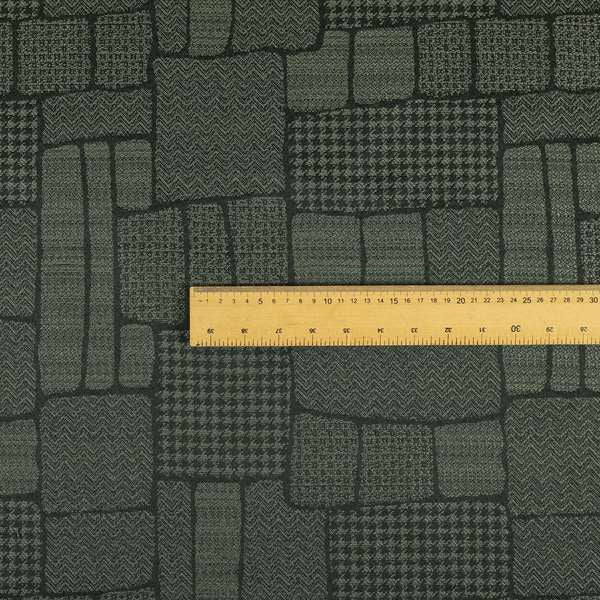 Fabriano Patchwork Pattern Chenille Type Grey Upholstery Fabric CTR-962 - Handmade Cushions