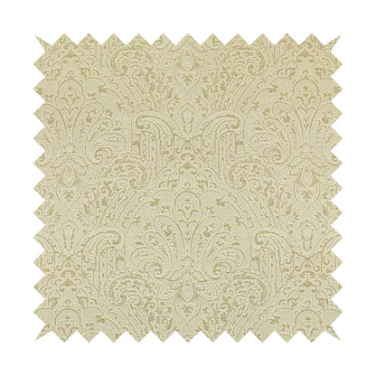 Fabriano Damask Pattern Chenille Type Cream Beige Upholstery Fabric CTR-964 - Roman Blinds