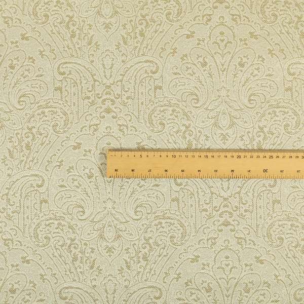 Fabriano Damask Pattern Chenille Type Cream Beige Upholstery Fabric CTR-964 - Roman Blinds