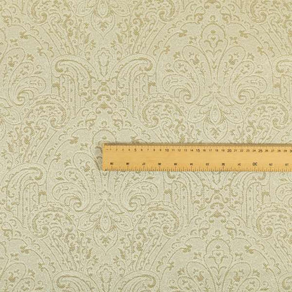 Fabriano Damask Pattern Chenille Type Cream Beige Upholstery Fabric CTR-964 - Roman Blinds